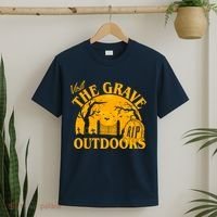 Visit The Grave Outdoors Funny Halloween T-Shirt thumb 2