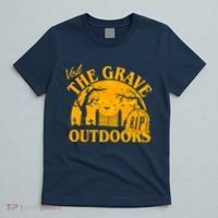 Visit The Grave Outdoors Funny Halloween T-Shirt thumb 5