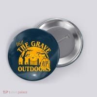 Visit The Grave Outdoors Funny Halloween Button thumb 0