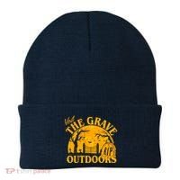 Visit The Grave Outdoors Funny Halloween Beanie thumb 0