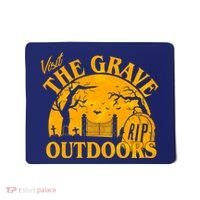 Visit The Grave Outdoors Funny Halloween Mousepad thumb 0
