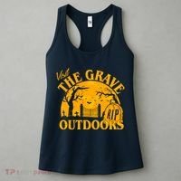 Visit The Grave Outdoors Funny Halloween Women's Tank Top thumb 3