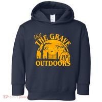 Visit The Grave Outdoors Funny Halloween Toddler Hoodie thumb 0