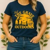 Visit The Grave Outdoors Funny Halloween Women's T-Shirt thumb 2
