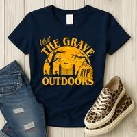 Visit The Grave Outdoors Funny Halloween Women's T-Shirt thumb 3