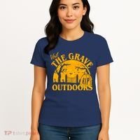 Visit The Grave Outdoors Funny Halloween Women's T-Shirt thumb 4
