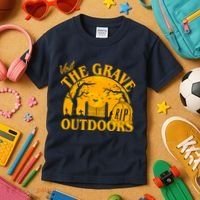 Visit The Grave Outdoors Funny Halloween Kids T-Shirt thumb 3
