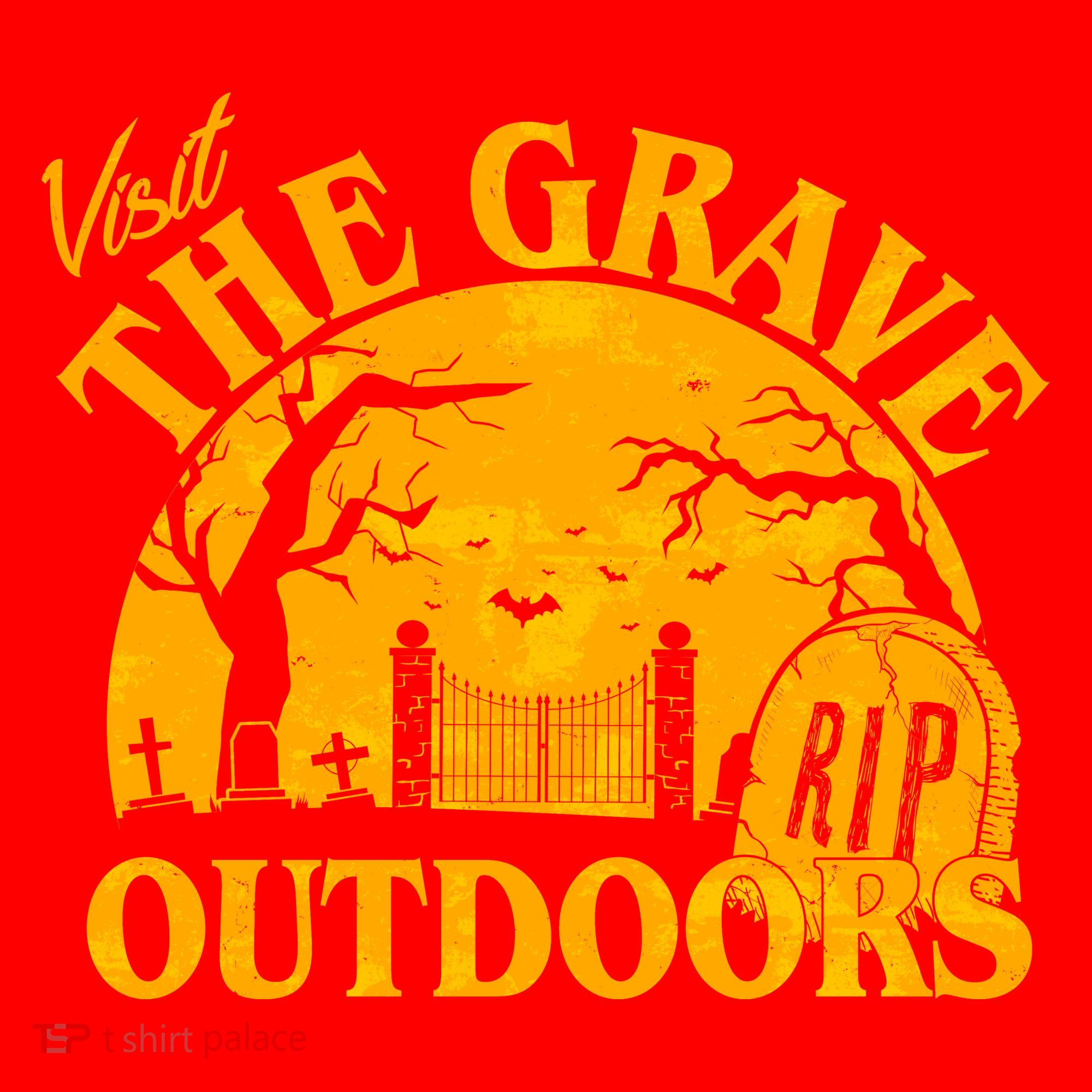 Visit The Grave Outdoors Funny Halloween Santa Hat