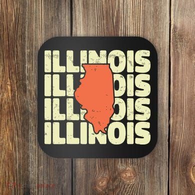 Vintage Illinois Usa State Coaster