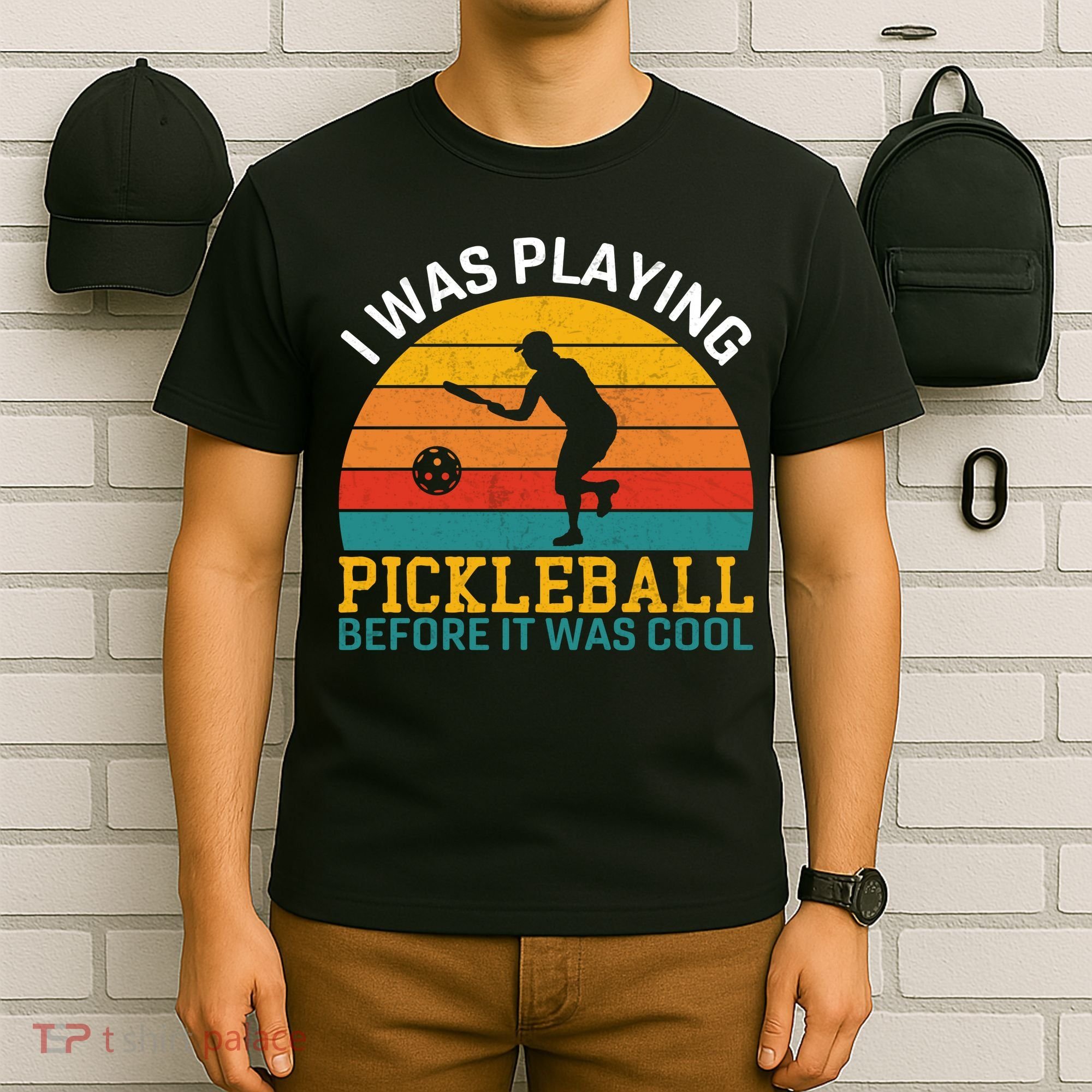 Vintage I Was Playing Pickleball Before It Was Cool T-Shirt