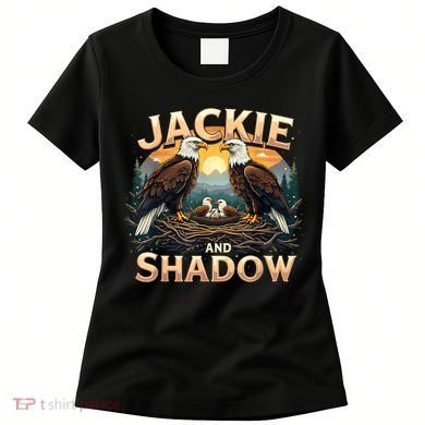 Vintage Jackie And Shadow Bald Eagle Family Design Graphic Women's T-Shirt
