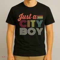 Vintage Just A City Boy Retro T-Shirt thumb 3