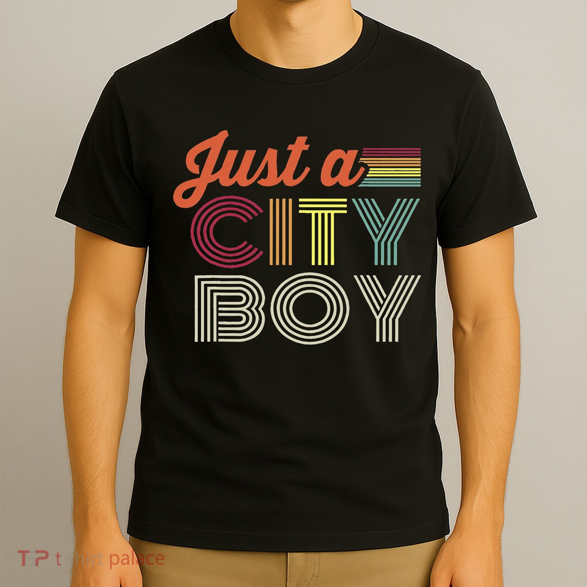 Vintage Just A City Boy Retro T-Shirt