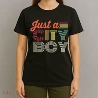 Vintage Just A City Boy Retro T-Shirt thumb 4