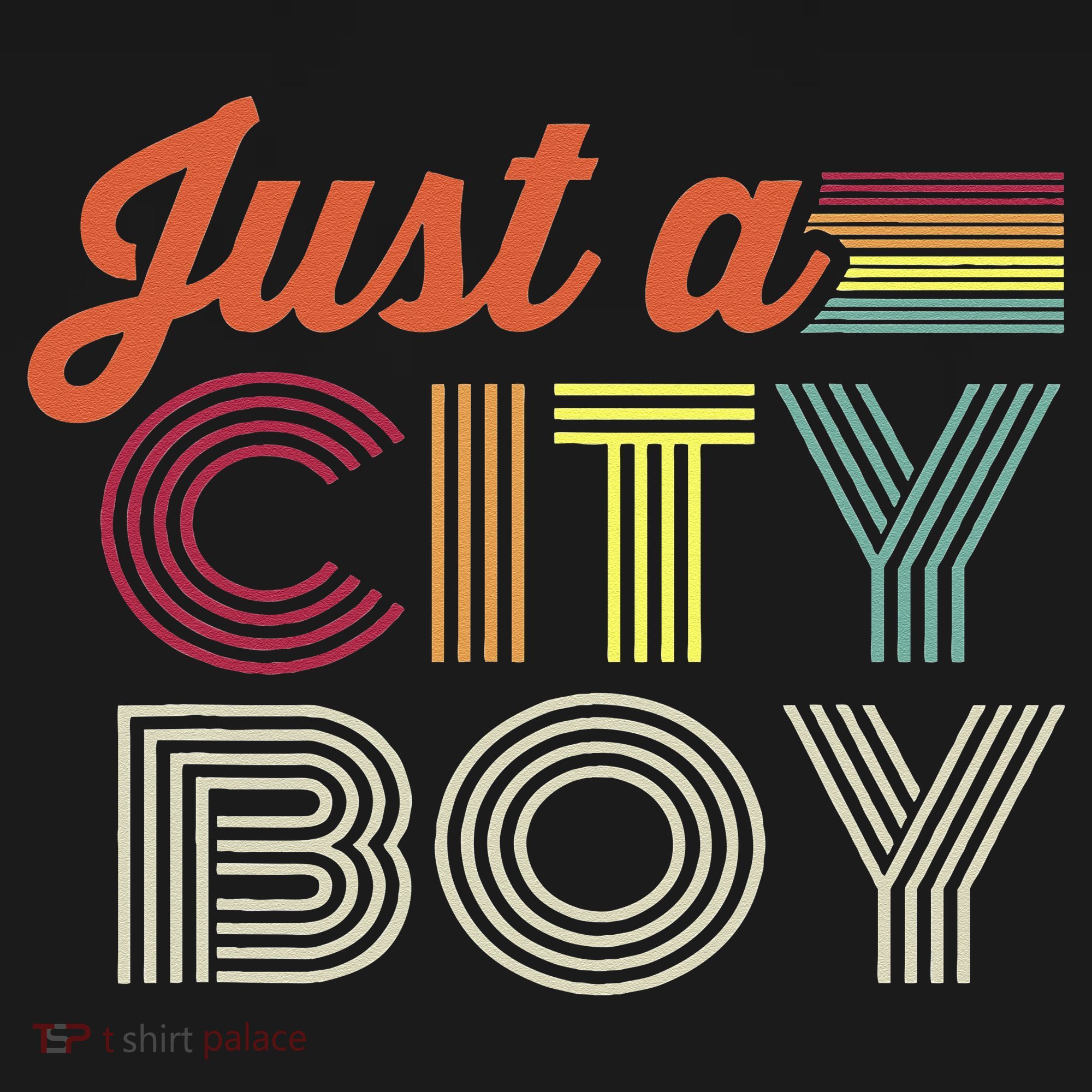 Vintage Just A City Boy Retro T-Shirt