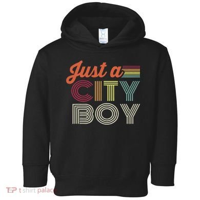 Vintage Just A City Boy Retro Toddler Hoodie
