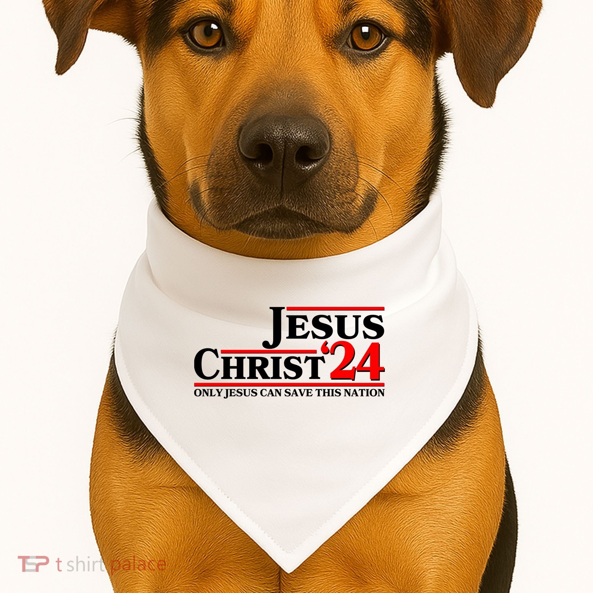 Vote Jesus Christ 2024 Only Jesus Can Save This Nation USA-Made Doggie Bandana