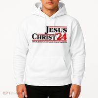 Vote Jesus Christ 2024 Only Jesus Can Save This Nation Hoodie thumb 2