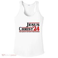 Vote Jesus Christ 2024 Only Jesus Can Save This Nation Ladies PosiCharge Competitor Racerback Tank thumb 0