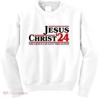 Vote Jesus Christ 2024 Only Jesus Can Save This Nation Kids Sweatshirt thumb 0
