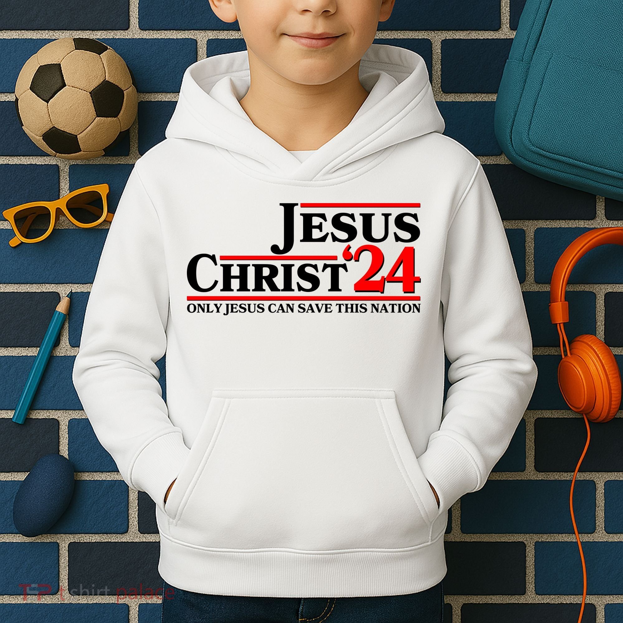 Vote Jesus Christ 2024 Only Jesus Can Save This Nation Kids Hoodie