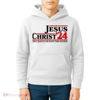 Vote Jesus Christ 2024 Only Jesus Can Save This Nation Kids Hoodie thumb 4