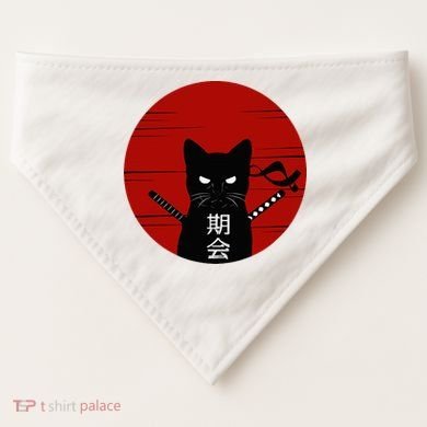 Vintage Japanese Cat USA-Made Doggie Bandana