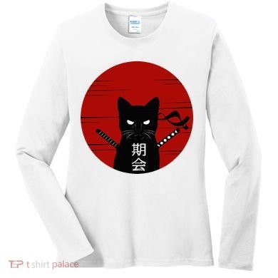 Vintage Japanese Cat Women's Long Sleeve Shirt