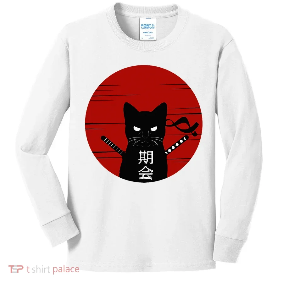 Vintage Japanese Cat Kids Long Sleeve Shirt