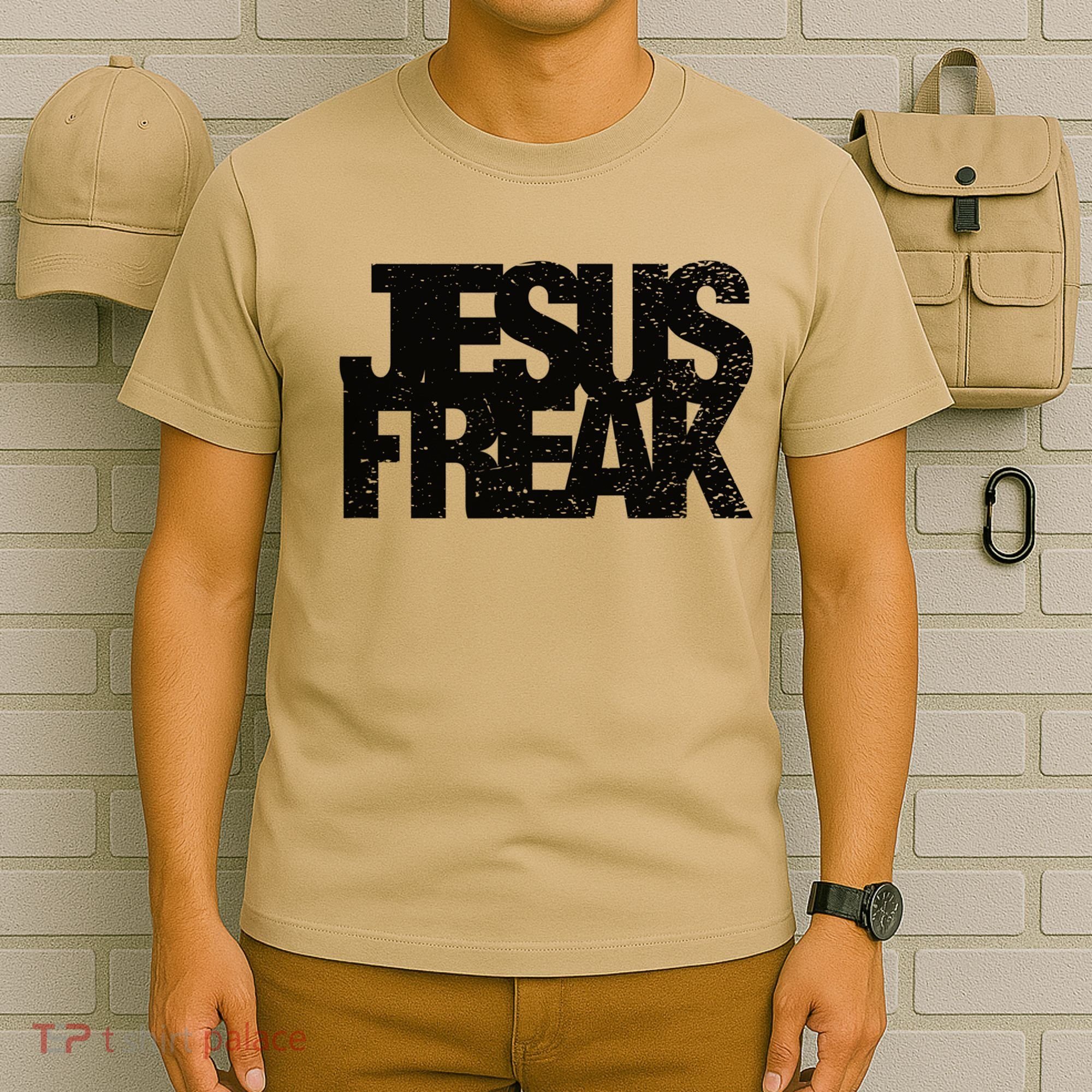 Vintage Jesus Freak Gift 70's Style Distressed Christian Gift T-Shirt