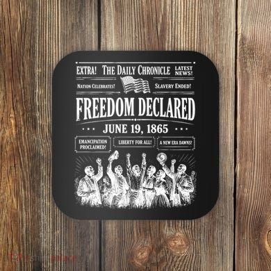 Vintage Juneteenth Freedom Declared 1865 Newspaper Coaster