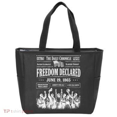 Vintage Juneteenth Freedom Declared 1865 Newspaper Tote Bag
