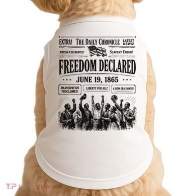 Vintage Juneteenth Freedom Declared 1865 Newspaper Doggie Tank