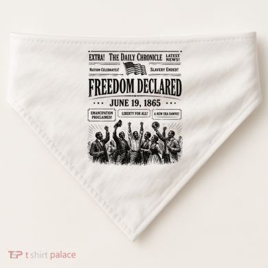 Vintage Juneteenth Freedom Declared 1865 Newspaper USA-Made Doggie Bandana