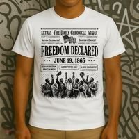 Vintage Juneteenth Freedom Declared 1865 Newspaper T-Shirt thumb 3