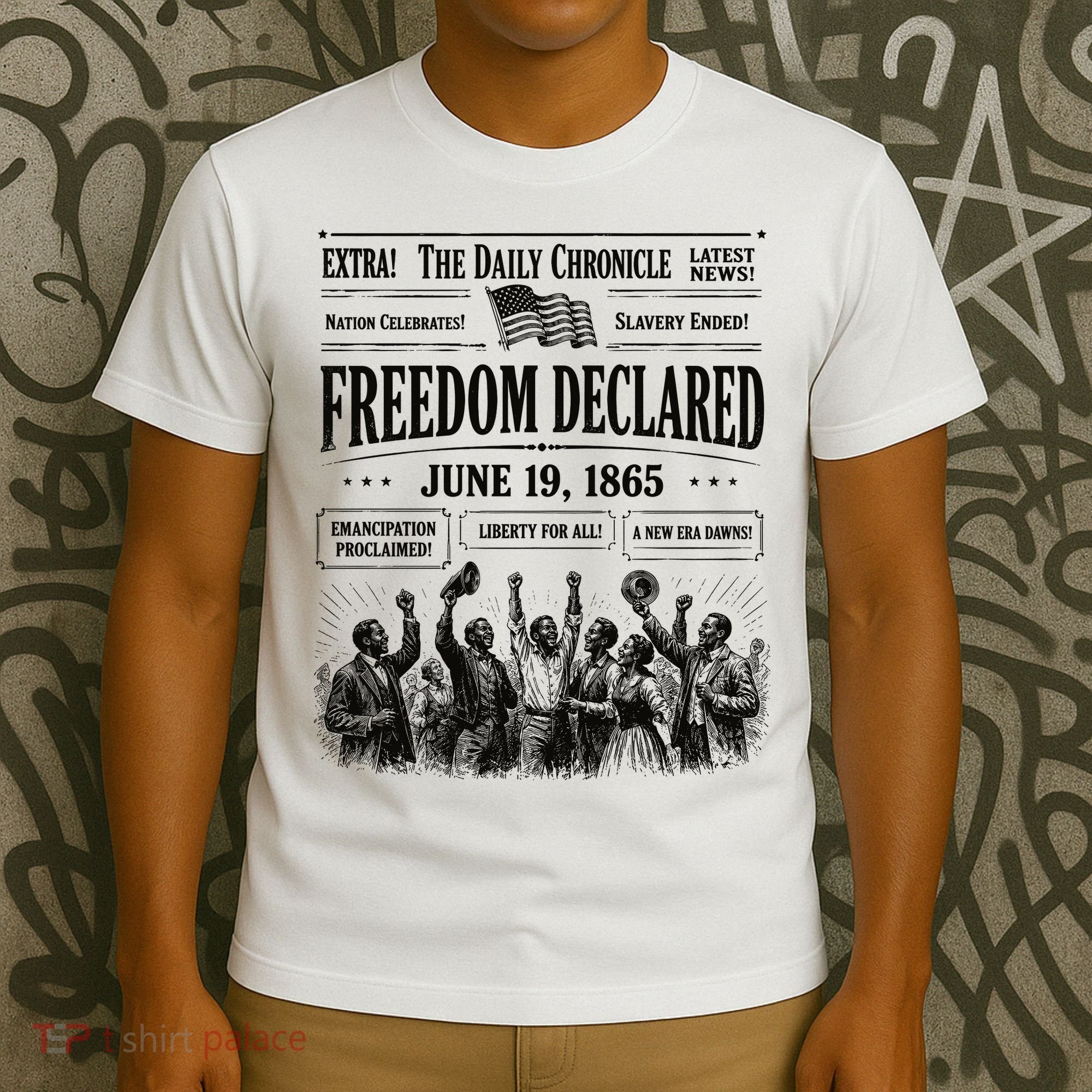 Vintage Juneteenth Freedom Declared 1865 Newspaper T-Shirt