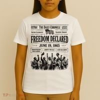 Vintage Juneteenth Freedom Declared 1865 Newspaper T-Shirt thumb 4