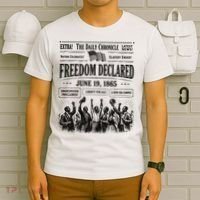 Vintage Juneteenth Freedom Declared 1865 Newspaper T-Shirt thumb 6