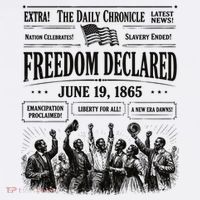 Vintage Juneteenth Freedom Declared 1865 Newspaper T-Shirt thumb 7