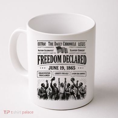 Vintage Juneteenth Freedom Declared 1865 Newspaper Coffee Mug