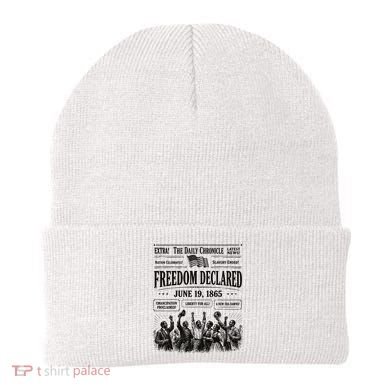 Vintage Juneteenth Freedom Declared 1865 Newspaper Beanie