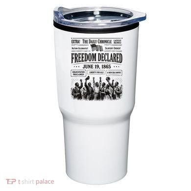 Vintage Juneteenth Freedom Declared 1865 Newspaper Tumbler