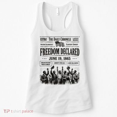 Vintage Juneteenth Freedom Declared 1865 Newspaper Women's Tank Top