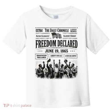 Vintage Juneteenth Freedom Declared 1865 Newspaper Toddler T-Shirt