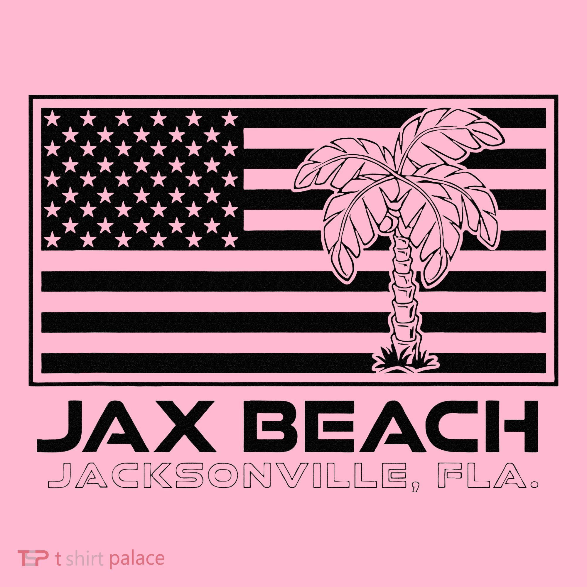 Visit Jacksonville Florida Vacation USA Flag Palms Jax Beach Coaster