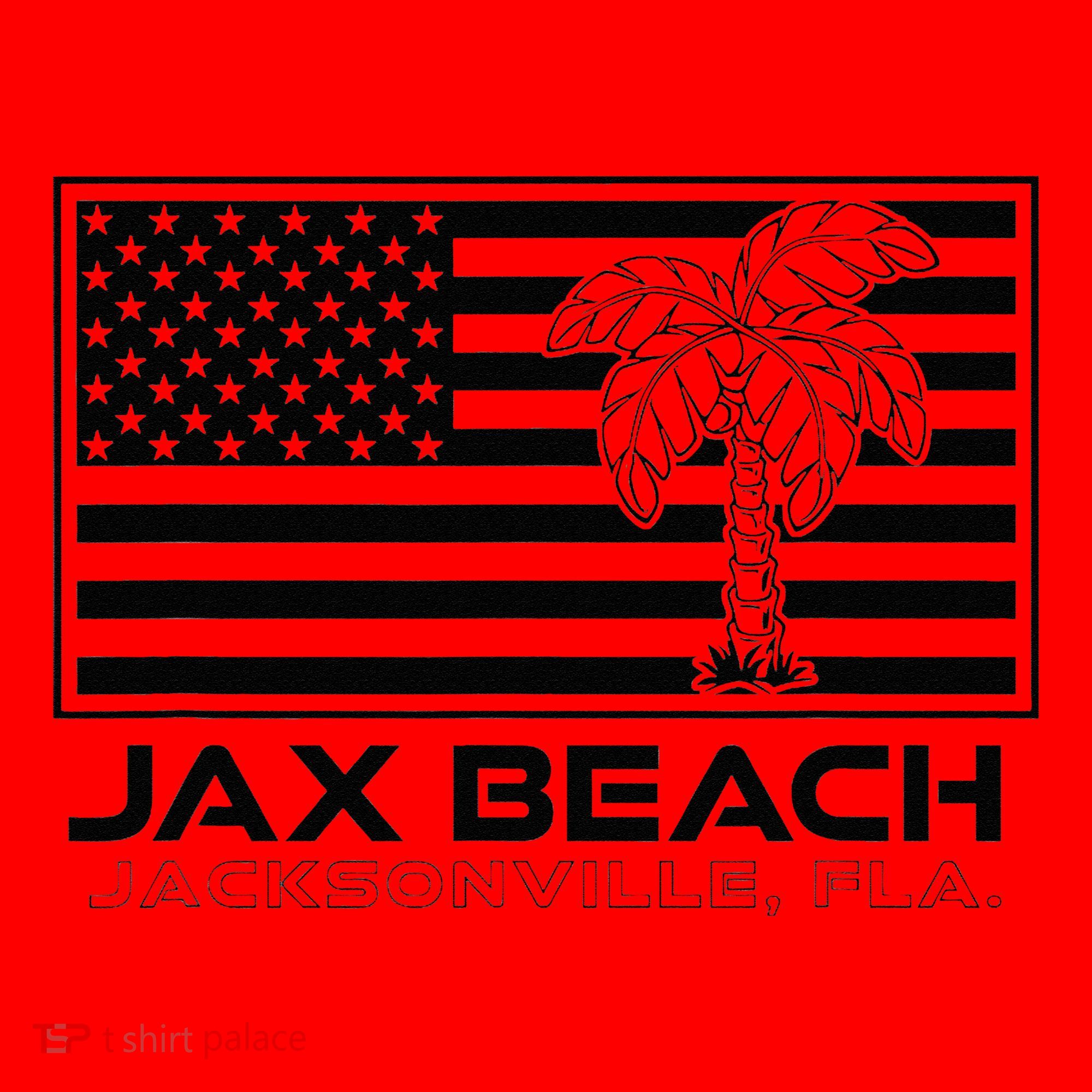 Visit Jacksonville Florida Vacation USA Flag Palms Jax Beach Santa Hat