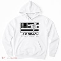 Visit Jacksonville Florida Vacation USA Flag Palms Jax Beach Hoodie thumb 0
