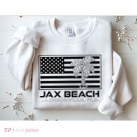 Visit Jacksonville Florida Vacation USA Flag Palms Jax Beach Sweatshirt thumb 2