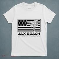 Visit Jacksonville Florida Vacation USA Flag Palms Jax Beach T-Shirt thumb 5