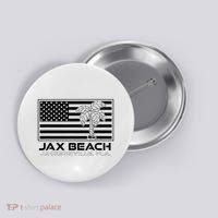 Visit Jacksonville Florida Vacation USA Flag Palms Jax Beach Button thumb 0